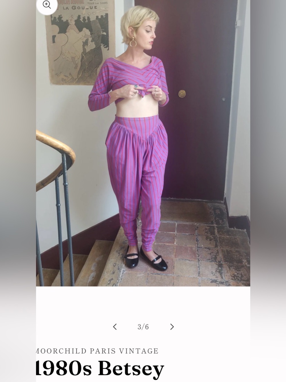 Vintage Betsey Johnson 1980 era jersey pleated harem pants